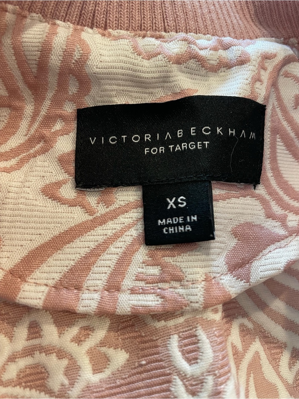 Victoria Beckham Blush-Pink Paisley Girls Bomber Jacket - Picture 5 of 14